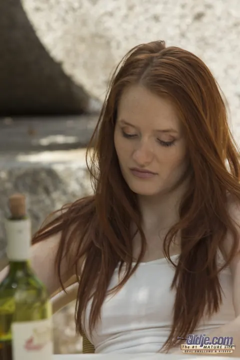 Denisa Heaven: Slim Redhead Sucks and Gets Fucked Doggy Outdoors – photo 1 of 20