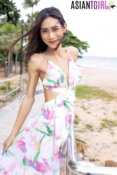 Asian Trans Woman Strips Nude and Poses Sideways – photo 1 of 16