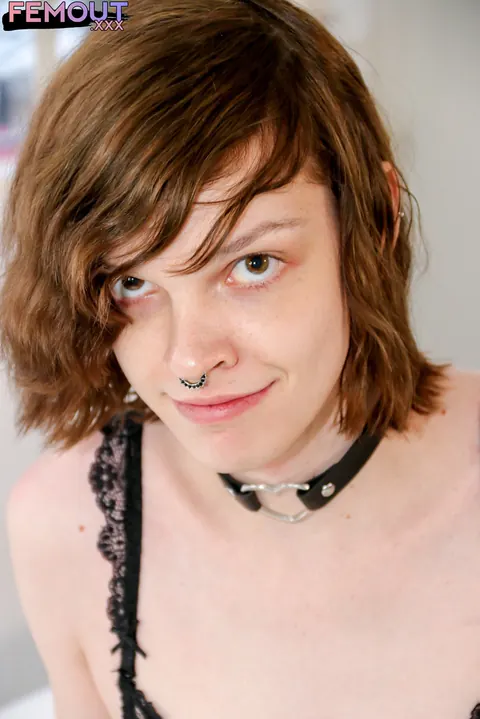 Brunette Trans Woman Strips Nude and Grips Her Cock – photo 9 of 16