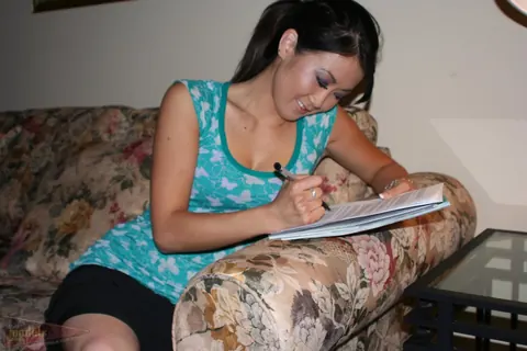 Taya Talise: Asian Brunette Lights Up in a Bra and Panties – photo 16 of 16