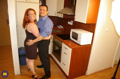 Curvy Redhead MILF Joins Two Men for a Threesome – photo 1 of 20