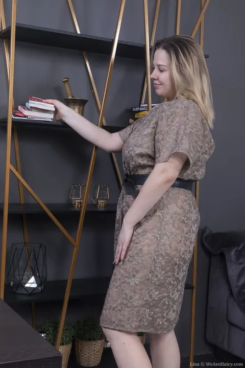 Blonde BBW Strips Out of Her Dress and Uses a Dildo – photo 1 of 20