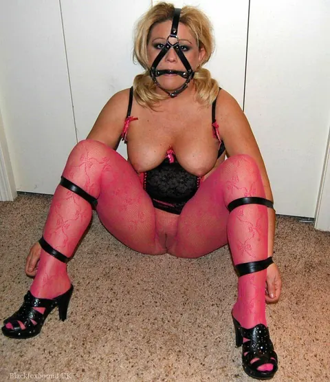 BBW Blonde Bound and Gagged in Lingerie and Pantyhose – photo 4 of 16