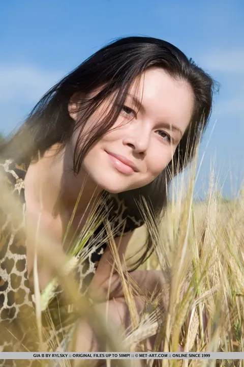 Busty Russian Brunette Undresses and Spreads in the Forest – photo 14 of 18