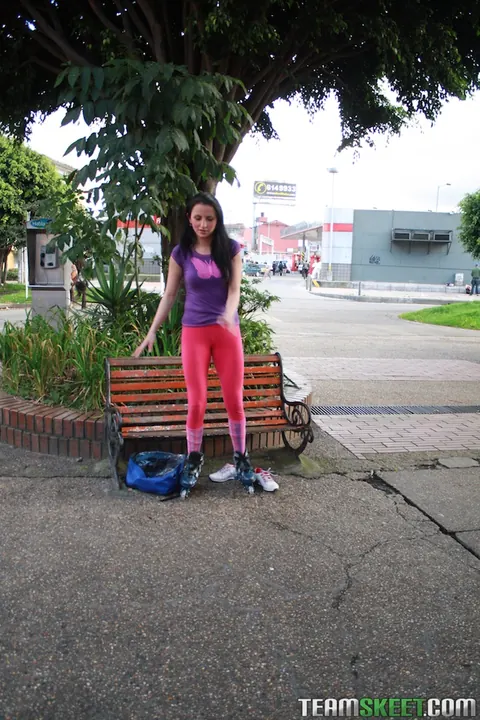 Camila Santiago: Petite Latina Brunette Bares Her Small Tits and Spreads Her Pussy Outdoors – photo 2 of 21