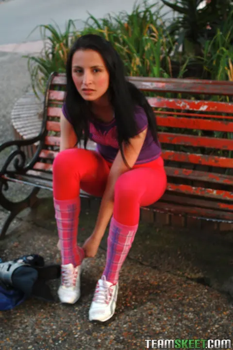 Camila Santiago: Petite Latina Brunette Bares Her Small Tits and Spreads Her Pussy Outdoors – photo 6 of 21