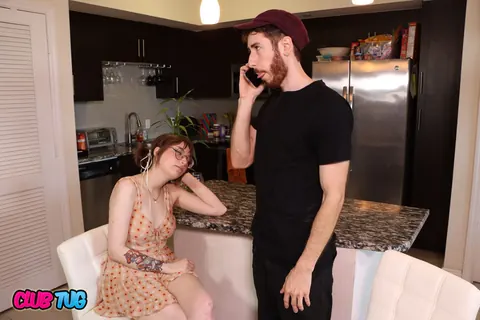 Redhead with Glasses Gives a Handjob and Spreads Her Legs – photo 8 of 21