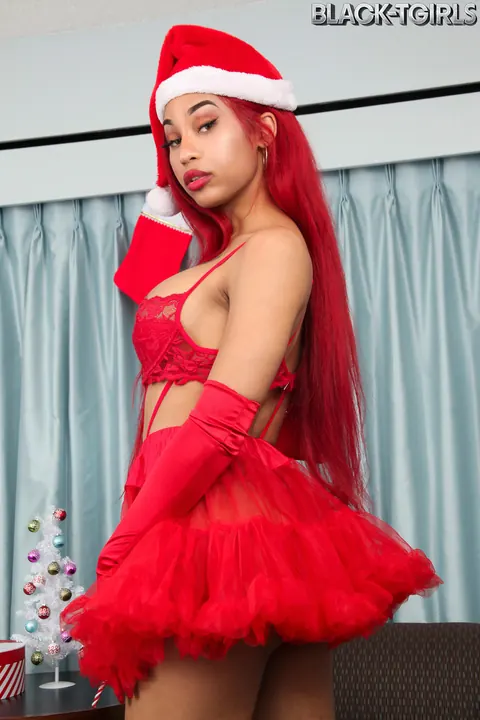 Ebony Trans Woman Stands Nude and Poses Her Figure – photo 1 of 16