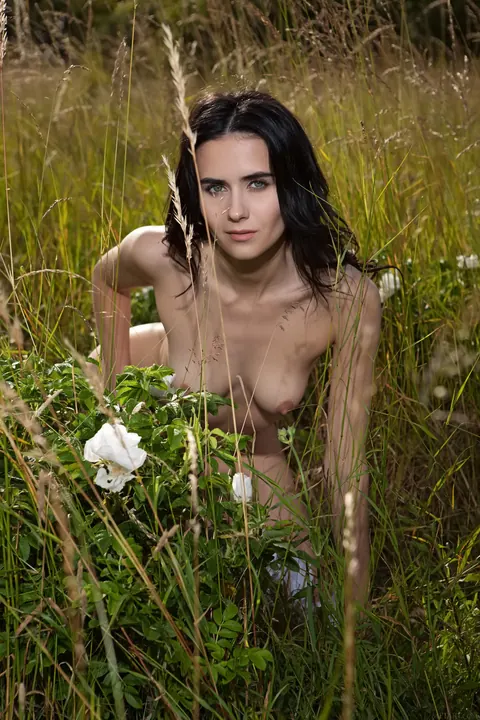 Pale Ukrainian Woman Poses Nude Outdoors – photo 5 of 21
