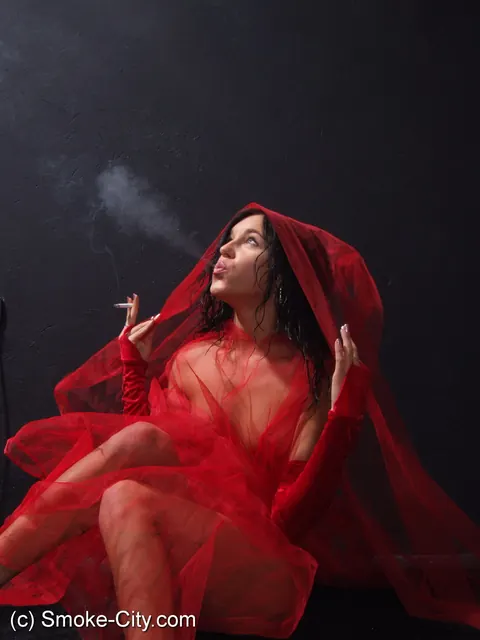 European Brunette Smokes a Cigarette While Nude – photo 3 of 16