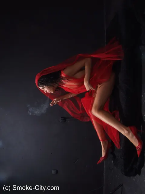 European Brunette Smokes a Cigarette While Nude – photo 5 of 16