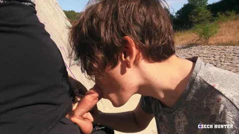 Slim Twink Kisses Older Man and Gets Fucked Outdoors – photo 7 of 21
