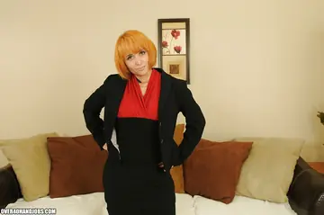 Mature Redhead in Heels and Skirt Shows Off Her Body