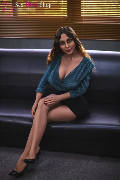 Busty Brunette Poses Topless in the Office – photo 13 of 21
