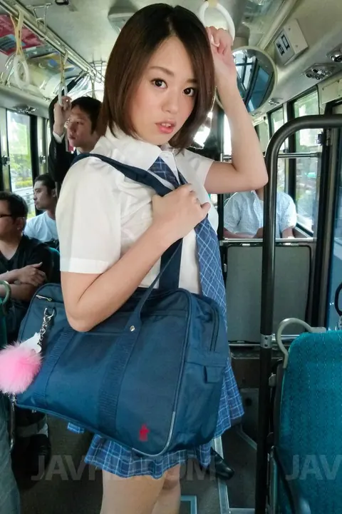 Arisa Suzuki: Brunette Japanese Woman Sucks Cocks on a Public Bus – photo 1 of 15