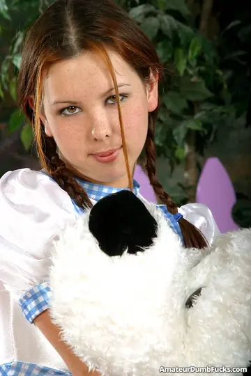 Redhead in Pigtails Strips Out of Her Panties and Toys Outdoors