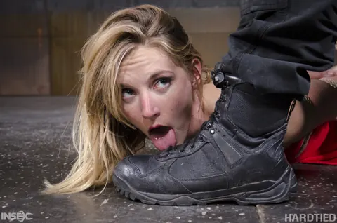 Mona Wales: Tall Blonde PAWG in a Skirt and Heels Bound in a Dungeon – photo 12 of 14