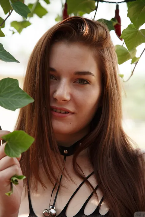 Jessica Marco: Redhead in Lingerie Spreads Her Pussy Wide Outdoors – photo 3 of 12
