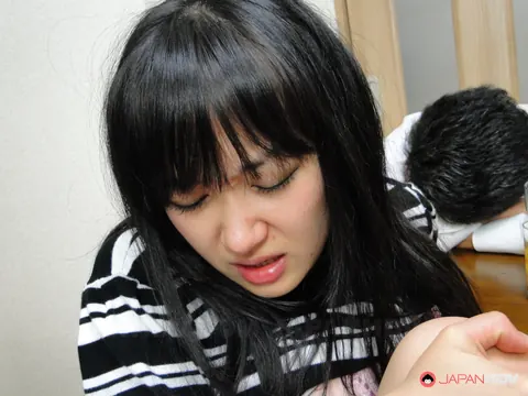 Hairy Japanese Brunette in Pantyhose Fucks While Husband Watches – photo 8 of 15