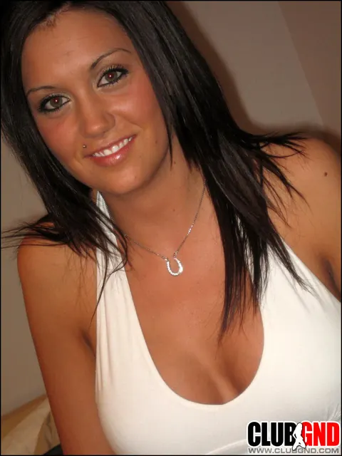 Thick Brunette Strips Out of Her Jeans to Show Black Panties – photo 6 of 12