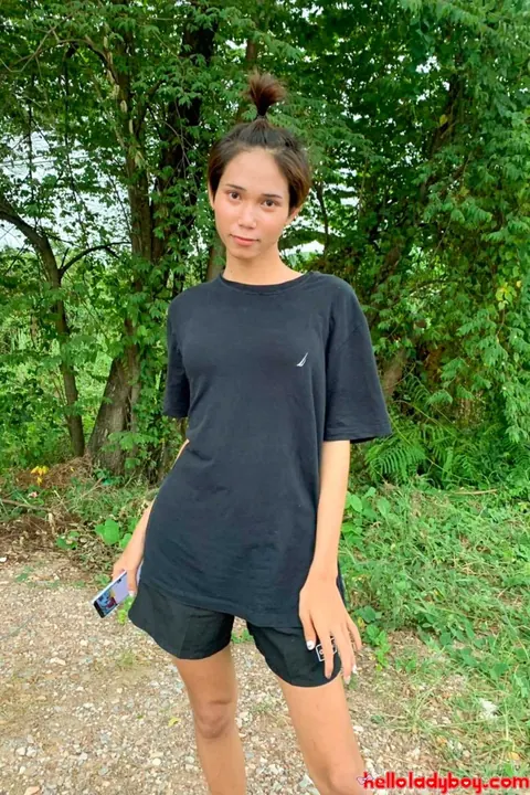 Asian Trans Woman Strips Nude Outdoors – photo 6 of 20