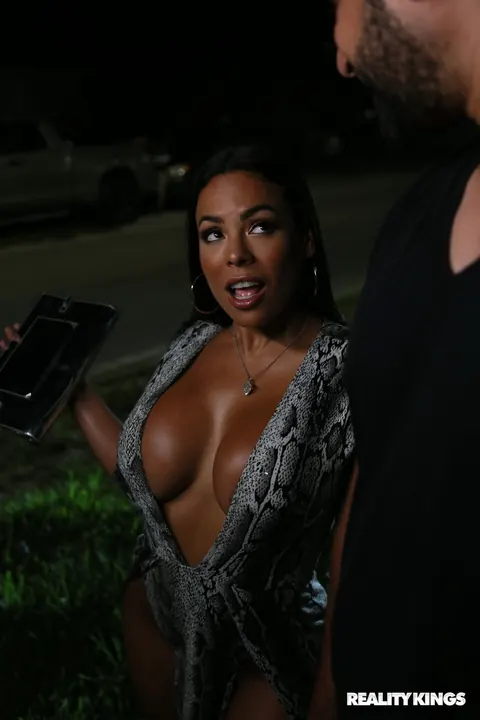 Tall Busty Latina Sucks Two Cocks and Gets Fucked in a Threesome – photo 7 of 20