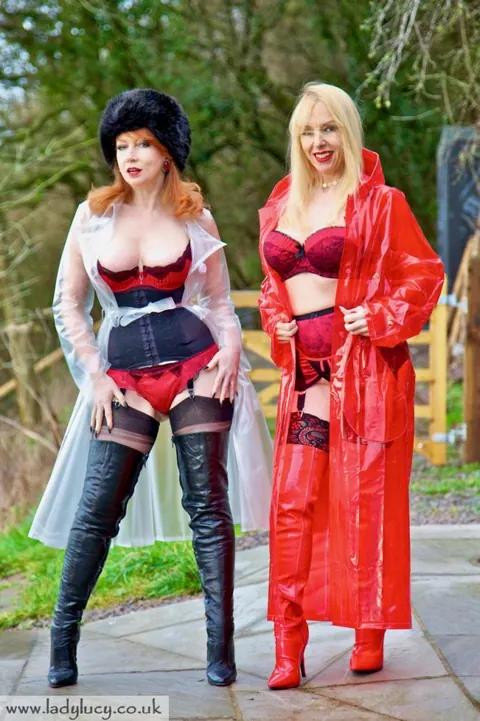 Lucy Gresty: Mature Blonde and Redhead Lick Pussy Outdoors in Lingerie – photo 2 of 15