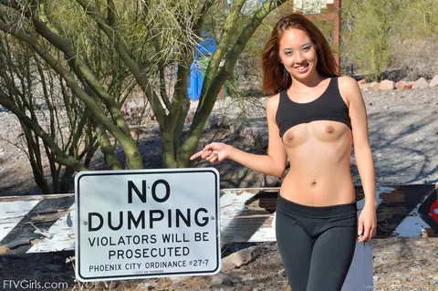 Mila Jade: Fit Asian Redhead Fists Her Pussy Outdoors in Yoga Pants – photo 6 of 15