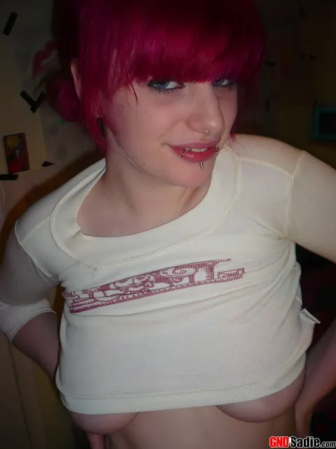 Short-Haired Redhead Strips Out of Her Lingerie on the Bed – photo 8 of 12