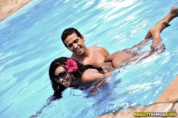 Aninha Melo – Busty Latina MILF Sucks and Fucks Poolside for a Facial