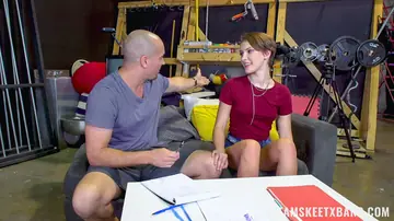Skinny Brunette Fucked Over Office Table