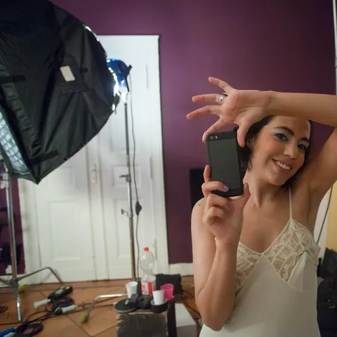 Lina Bembe: Asian Brunette and Latina Strip Nude in a Cinema – photo 18 of 21