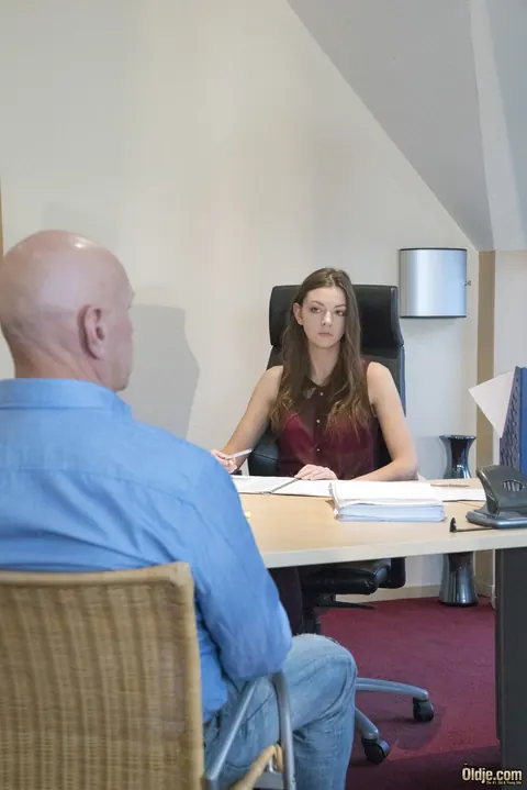 Rebeka Ruby: Brunette Sucks and Fucks Her Older Boss in the Office – photo 1 of 16