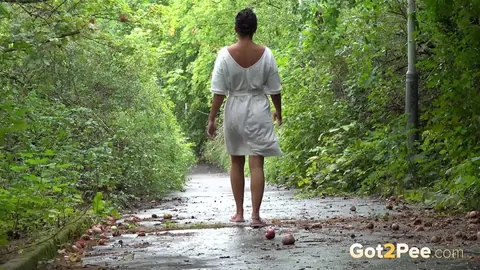 Chloe Lamoure: BBW Brunette Spreads Her Legs and Pisses on a Paved Path Outdoors – photo 15 of 15