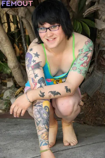 Trans Woman Displays Her Erect Cock Outdoors