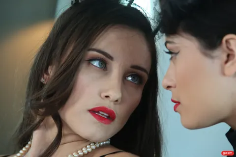 Celeste Star: Thick Brunette Lesbians Fuck with a Dildo in Stockings – photo 7 of 20