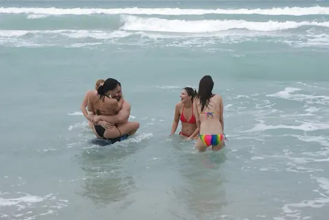 Monica Sexxxton: Two Brunettes in Bikinis Share a Blowjob and Facesit on the Beach – photo 4 of 16