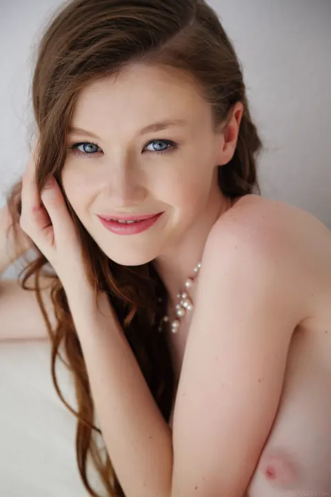 Emily Bloom: Slim Ukrainian Brunette Spreads Her Shaved Pussy in Lingerie – photo 16 of 20