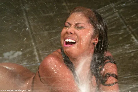 Candace Von: Curvy Ebony MILF in Water Bondage and Restraints – photo 13 of 21