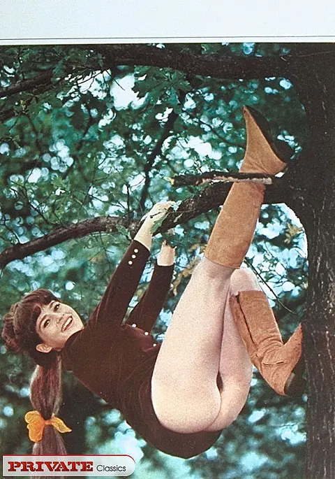 Busty Brunette in Socks and Uniform Spreads Outdoors – photo 8 of 11