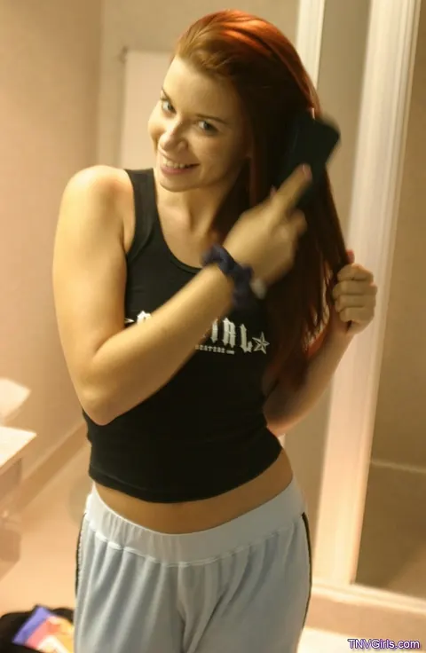 Sarah Blake: Busty Redhead Strips for a Shower with Her Partner – photo 2 of 21