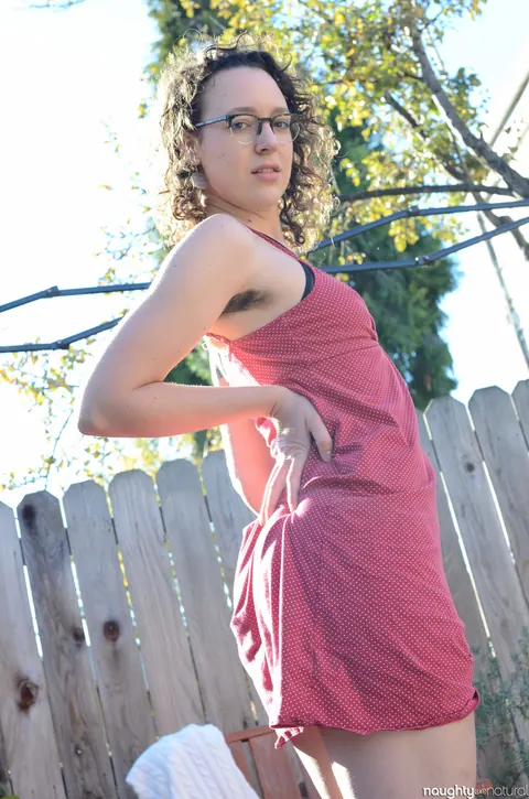 Lilith Luxe: Petite Hairy Brunette Strips Out of Her Dress Outdoors – photo 3 of 21