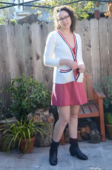 Lilith Luxe – Petite Hairy Brunette Strips Out of Her Dress Outdoors