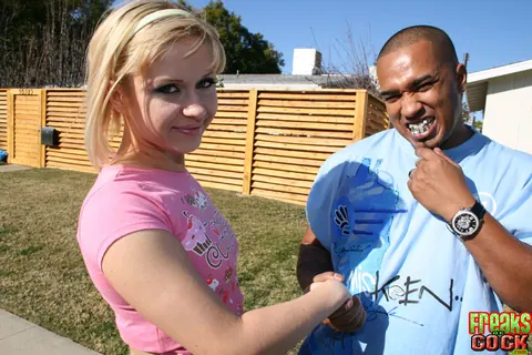 Aaralyn Barra: Blonde in Lingerie Sucks and Takes a Monster Cock Outdoors – photo 1 of 16