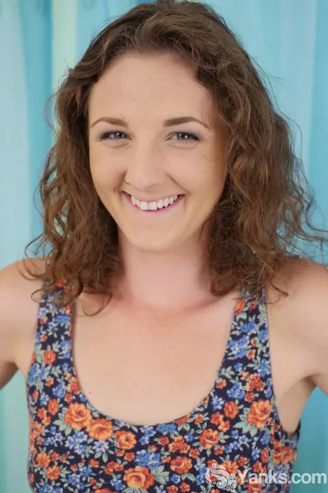 Mary Jane Shelley: Curly Brunette Strips and Masturbates with a Vibrator – photo 1 of 17