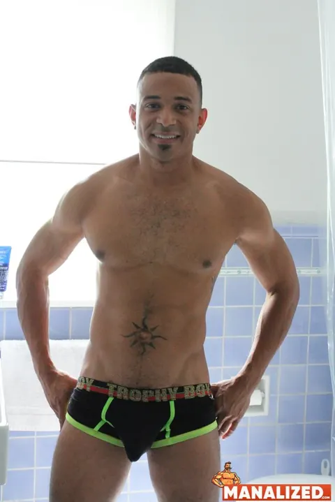 Muscular Ebony Stud Fucks Thick Athletic Guy and Kisses Him – photo 8 of 20