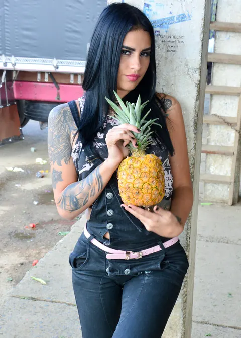 Tattooed Latina Sucks and Strokes Her Partner Outdoors – photo 13 of 14