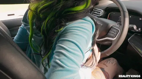 XWife Karen: Busty Latina with a Tattoo Fucks in a Car – photo 4 of 21