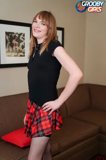 Trans Woman Undresses and Stands Nude for the Gallery