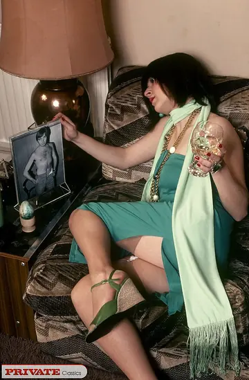 Woman in Stockings Spreads Her Hairy Pussy for Dildo and Cock